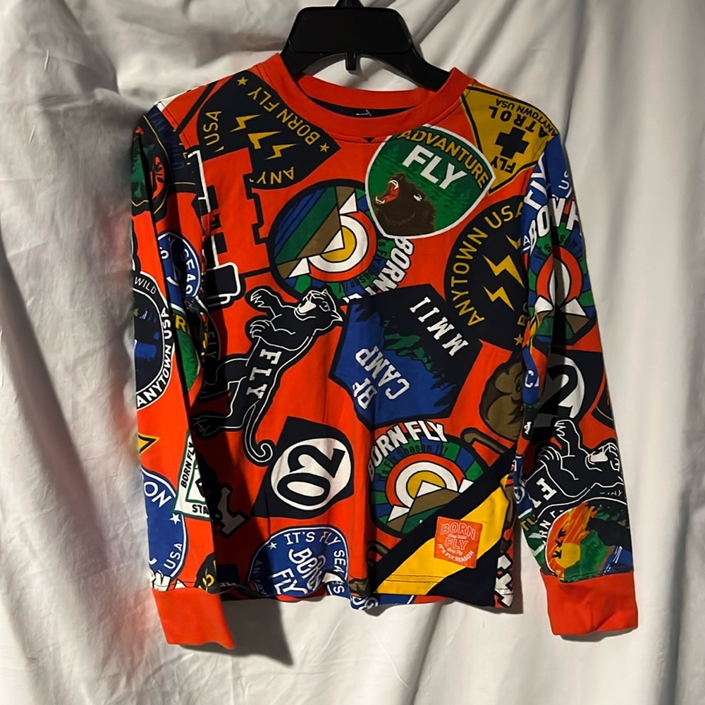 Born to fly boys size 8 small long sleeve shirt
